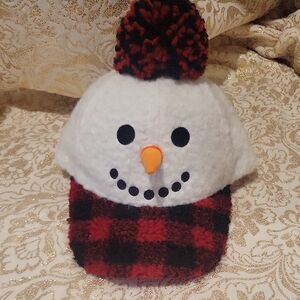 Holiday Time Red and White Snowman Hat